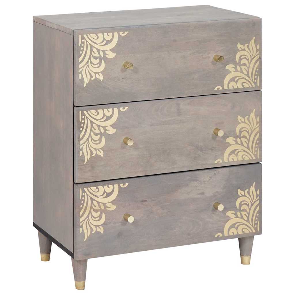 Sideboard 2 pcs Grå 60 x 33.5 x 75 cm Massivt mangotræ