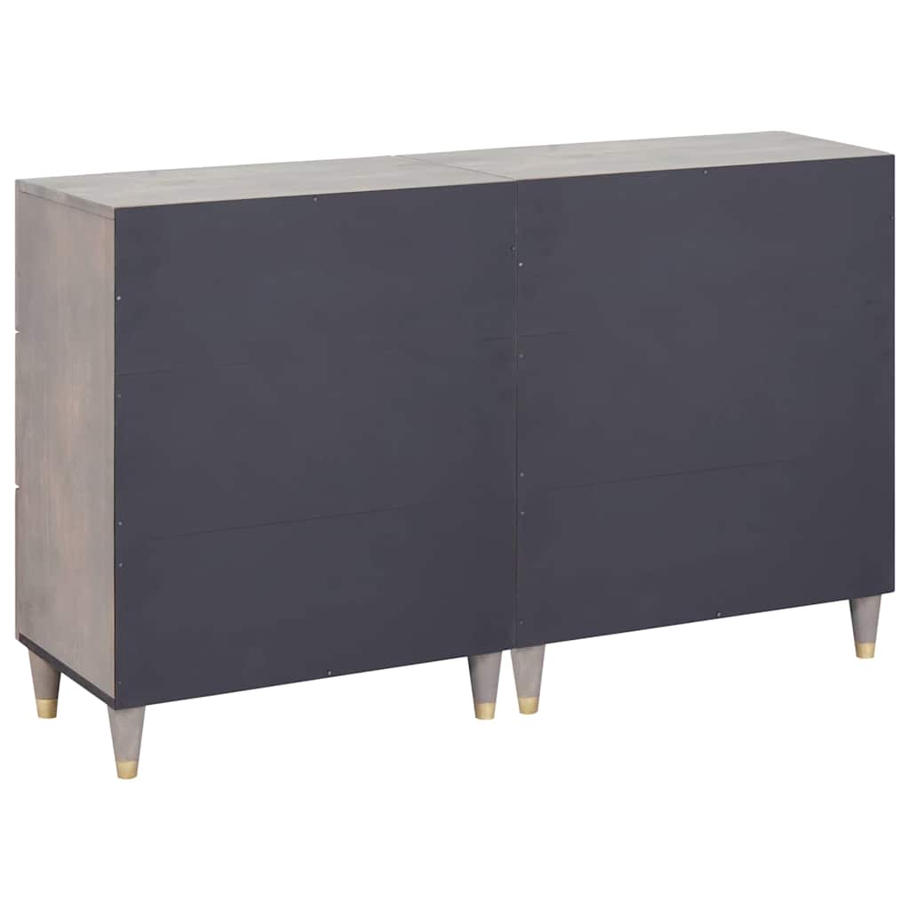 Sideboard 2 pcs Grå 60 x 33.5 x 75 cm Massivt mangotræ