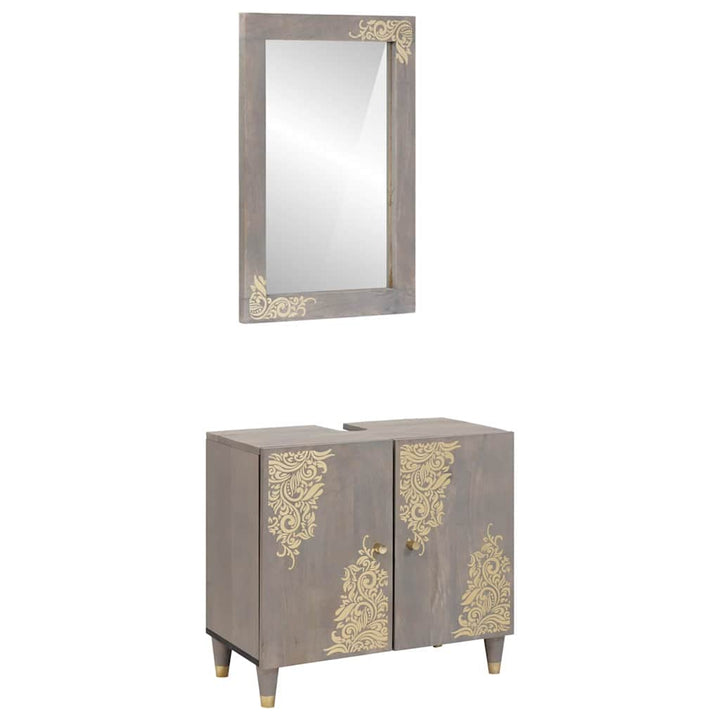 Badeværelsesmøbel sæt Vægmonteret 2 pcs Grå 62 x 33 x 58 cm