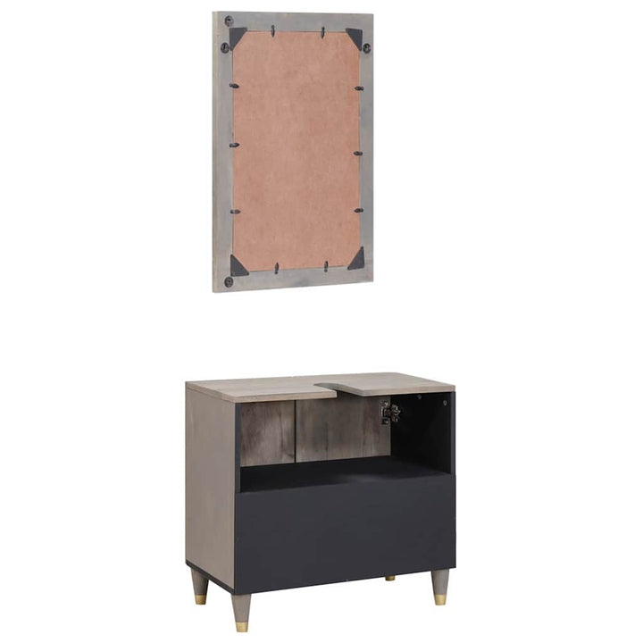 Badeværelsesmøbel sæt Vægmonteret 2 pcs Grå 62 x 33 x 58 cm