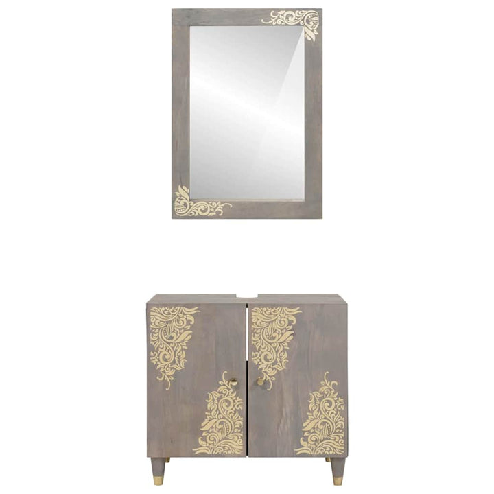Badeværelsesmøbel sæt Vægmonteret 2 pcs Grå 62 x 33 x 58 cm