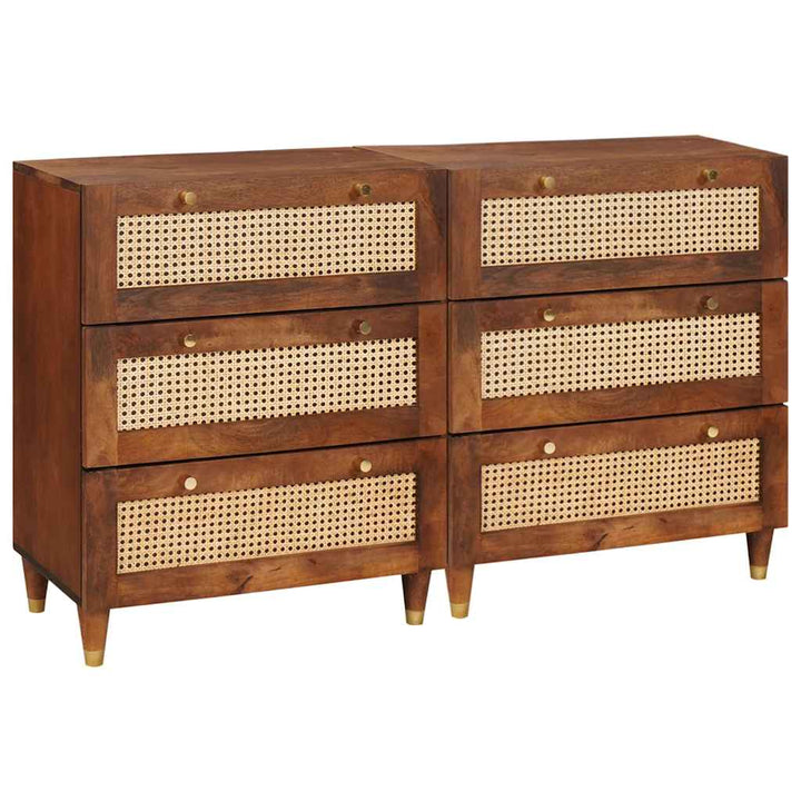 Skænk Sæt 2 pcs Brun 60 x 33.5 x 75 cm Massivt mangotræ