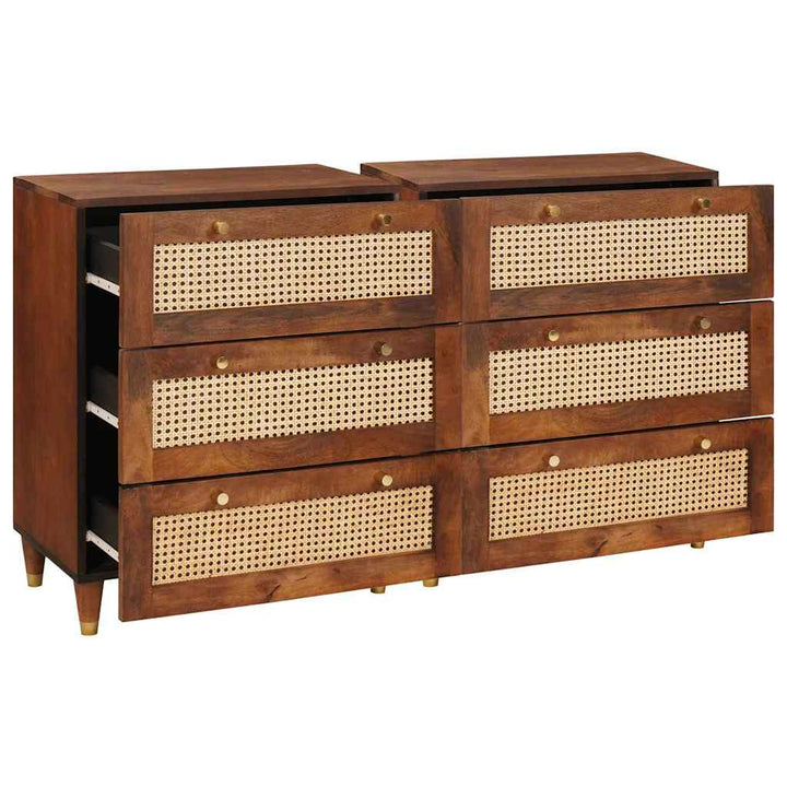 Skænk Sæt 2 pcs Brun 60 x 33.5 x 75 cm Massivt mangotræ