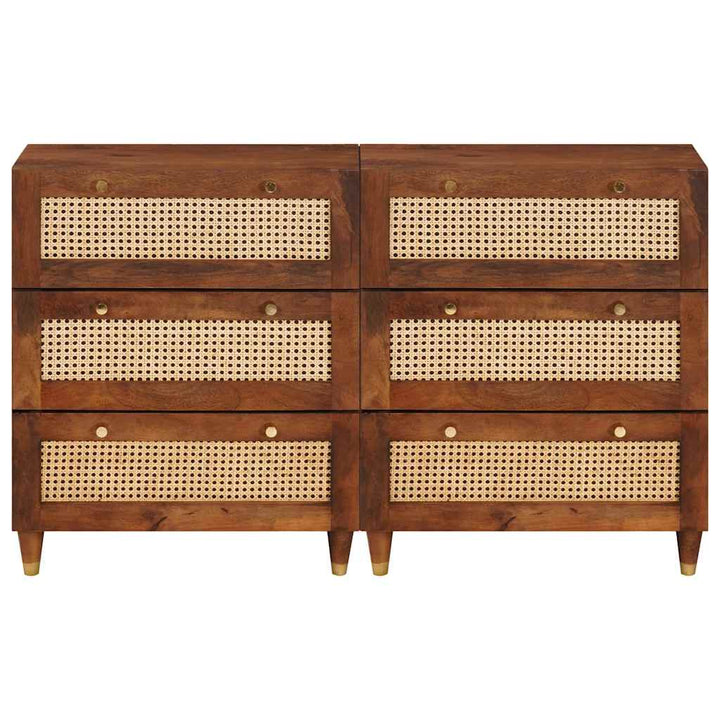 Skænk Sæt 2 pcs Brun 60 x 33.5 x 75 cm Massivt mangotræ