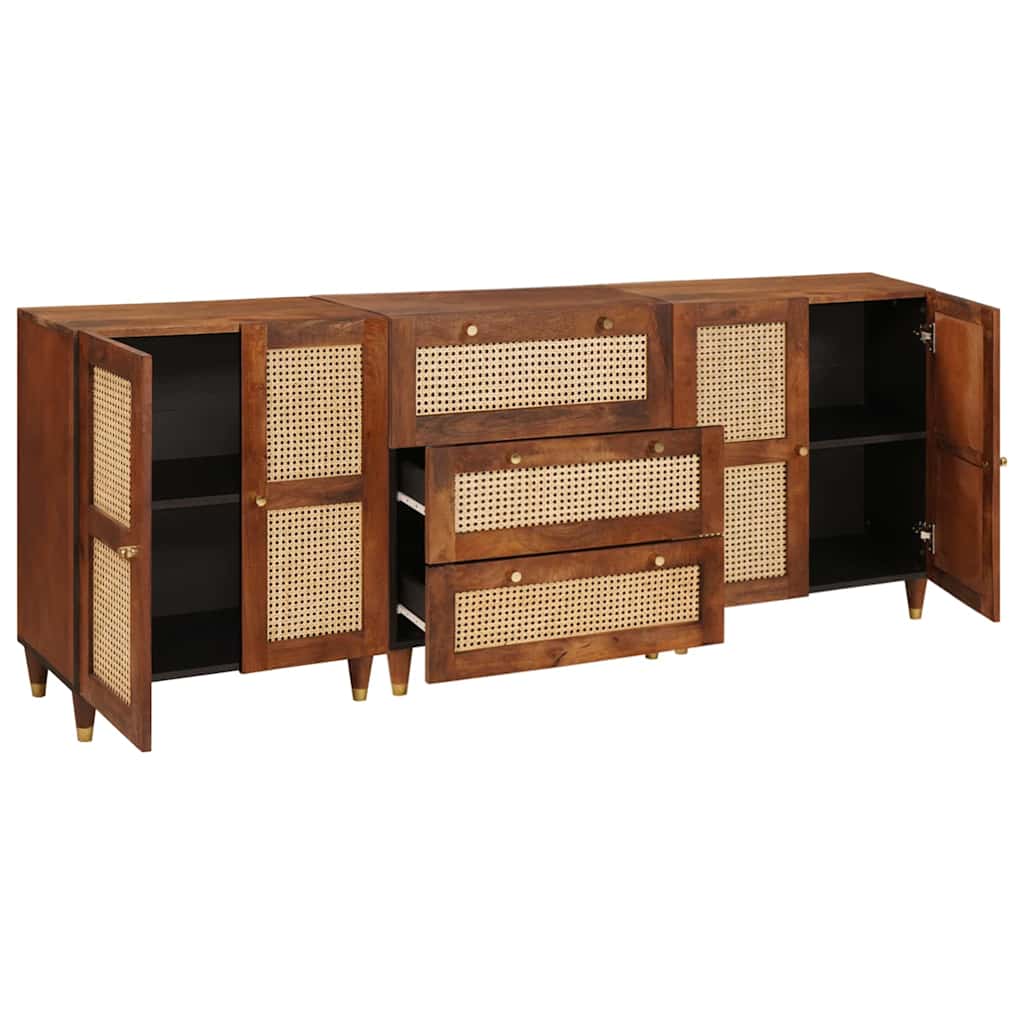 Skænk Sæt 3 pcs Brun 180 x 33 x 75 cm Massivt mangotræ