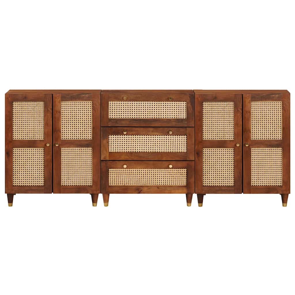 Skænk Sæt 3 pcs Brun 180 x 33 x 75 cm Massivt mangotræ