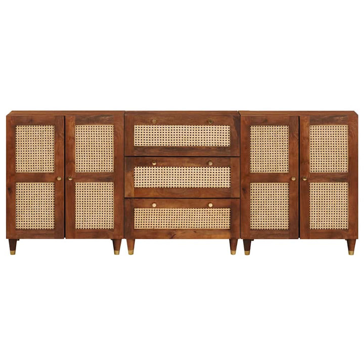 Skænk Sæt 3 pcs Brun 180 x 33 x 75 cm Massivt mangotræ