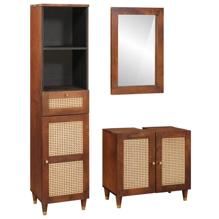Badeværelsesmøbler 3 pcs 38 x 33 x 160 cm Massivt mangotræ