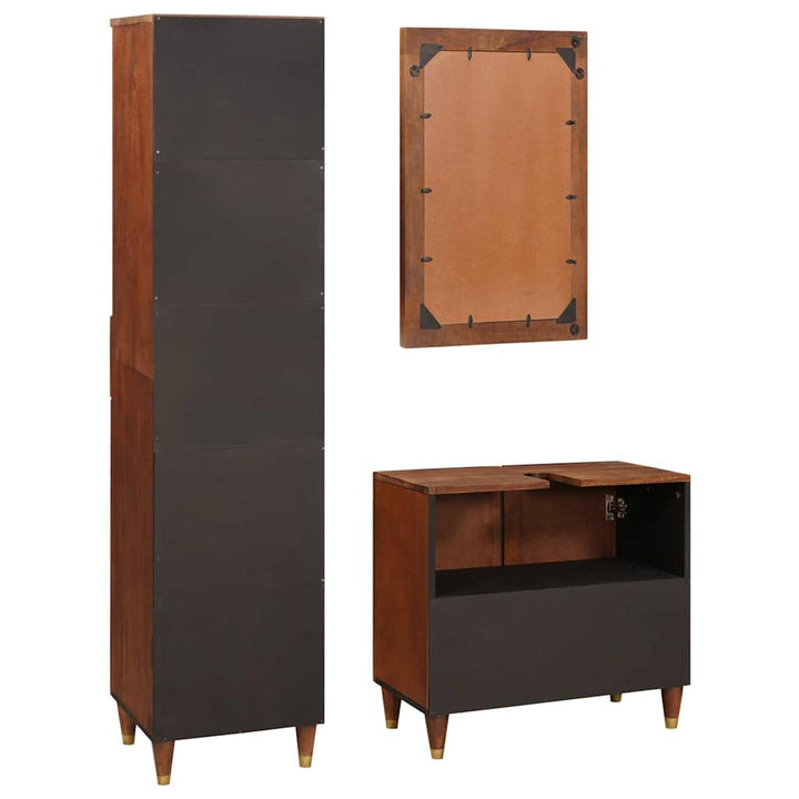 Badeværelsesmøbler 3 pcs 38 x 33 x 160 cm Massivt mangotræ