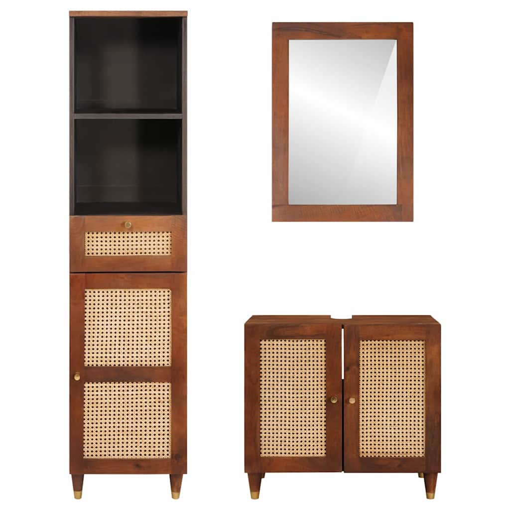 Badeværelsesmøbler 3 pcs 38 x 33 x 160 cm Massivt mangotræ