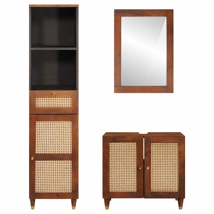 Badeværelsesmøbler 3 pcs 38 x 33 x 160 cm Massivt mangotræ