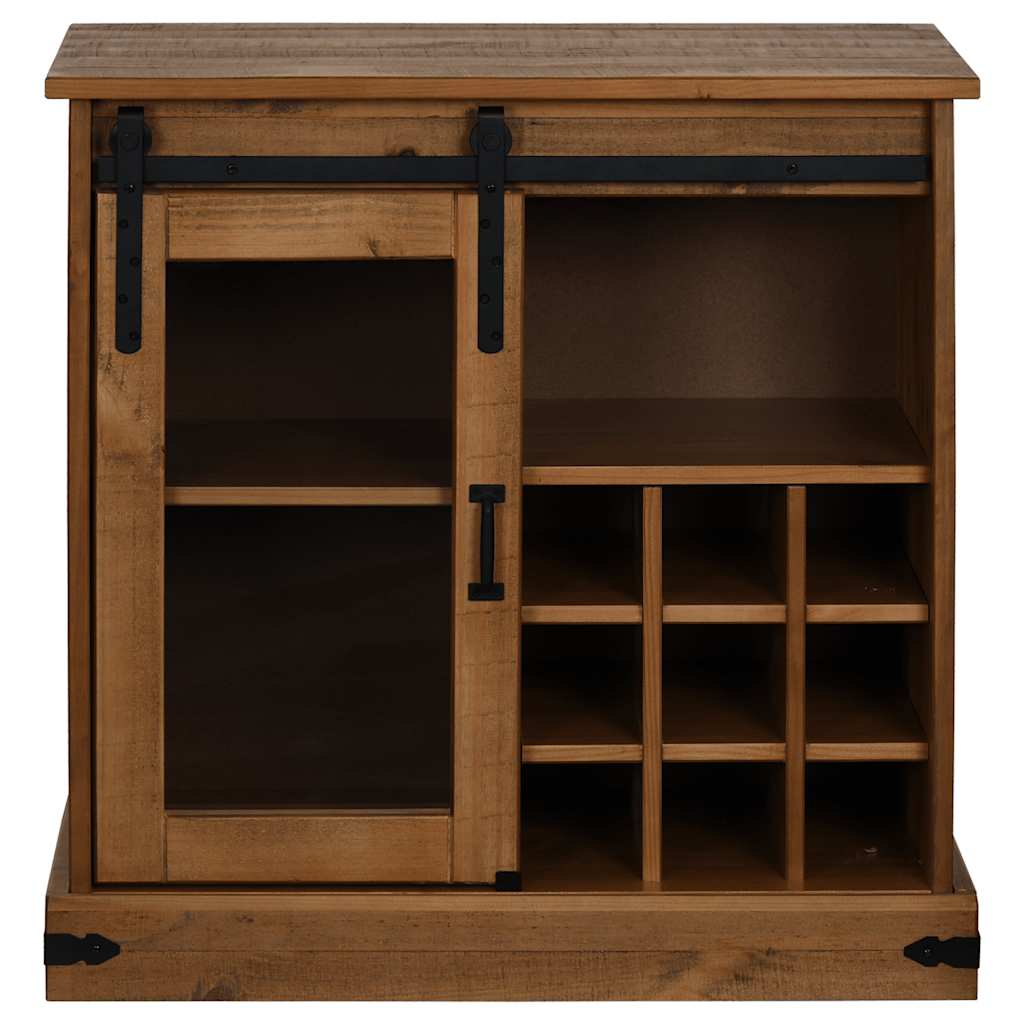 skænk HALDEN med skydedør 80x40x80 cm massivt træ