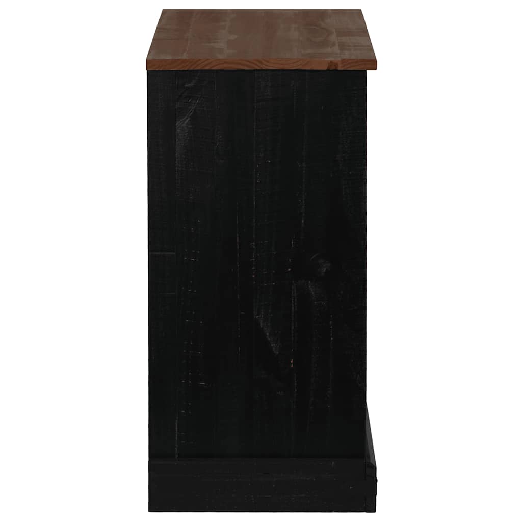 skænk HALDEN med skydedør 80x40x80 cm massivt træ sort