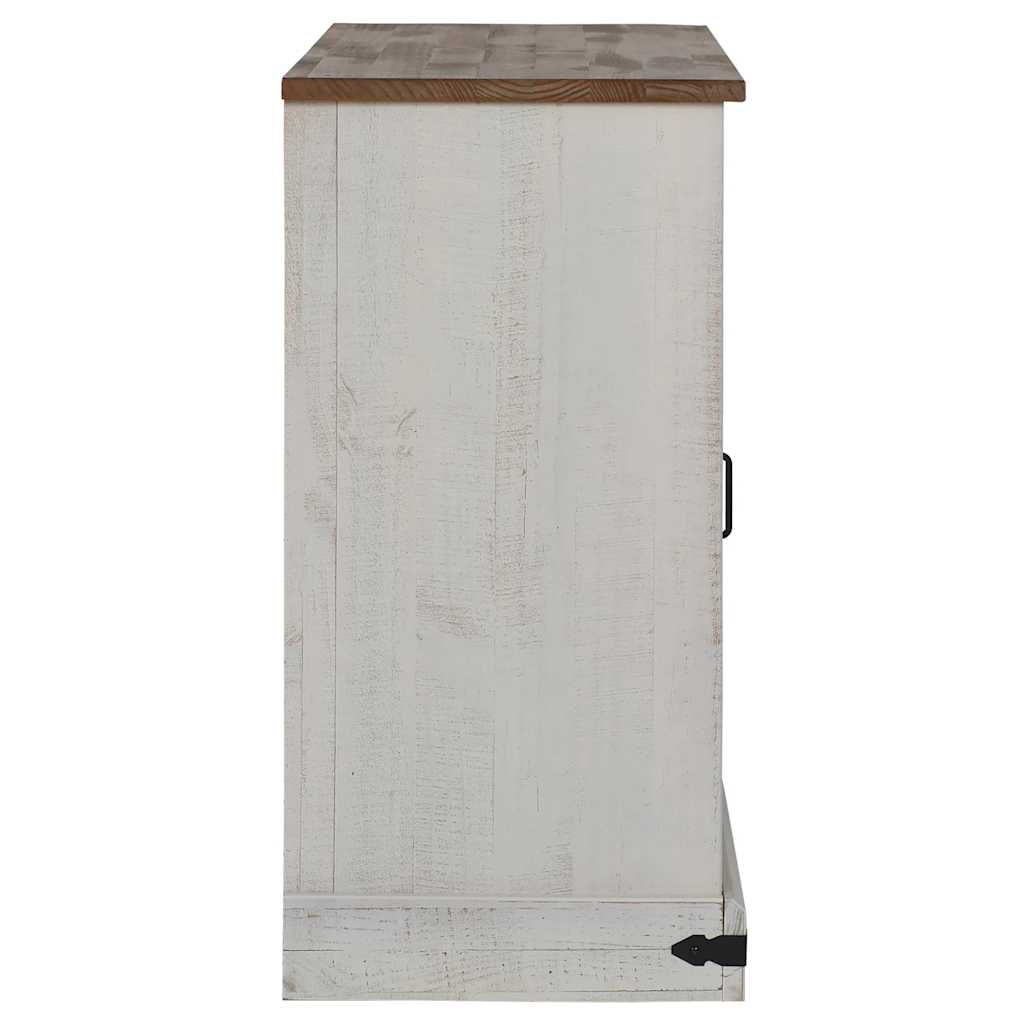 skænk HALDEN 2 skydedøre 112x40x80 cm massivt træ hvid