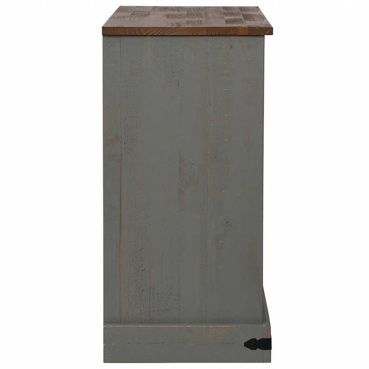 skænk HALDEN 2 skydedøre 112x40x80 cm massivt træ grå