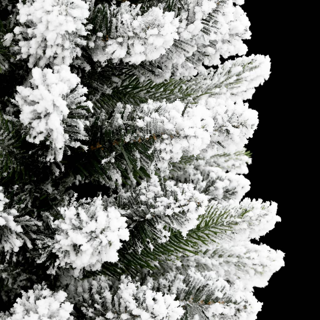kunstigt smalt juletræ med sne 240 cm PVC og PE