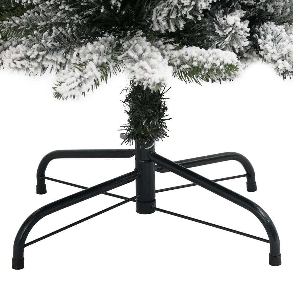 kunstigt smalt juletræ med sne 240 cm PVC og PE