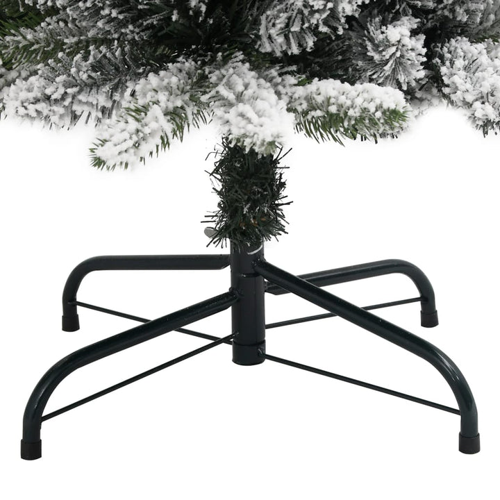 kunstigt smalt juletræ med sne 240 cm PVC og PE