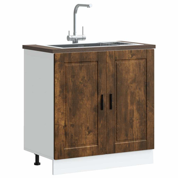 underskab til vask Porto 80x46x81,5 cm konstrueret træ røget eg