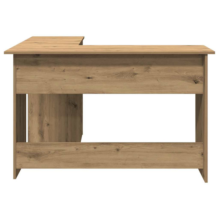hjørneskrivebord 120x140x75 cm konstrueret træ artisan egetræ