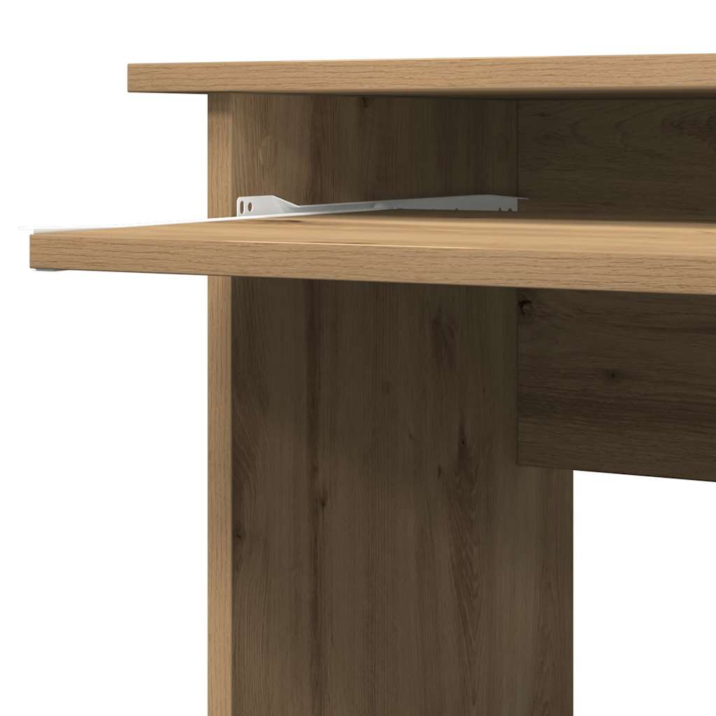 hjørneskrivebord 120x140x75 cm konstrueret træ artisan egetræ
