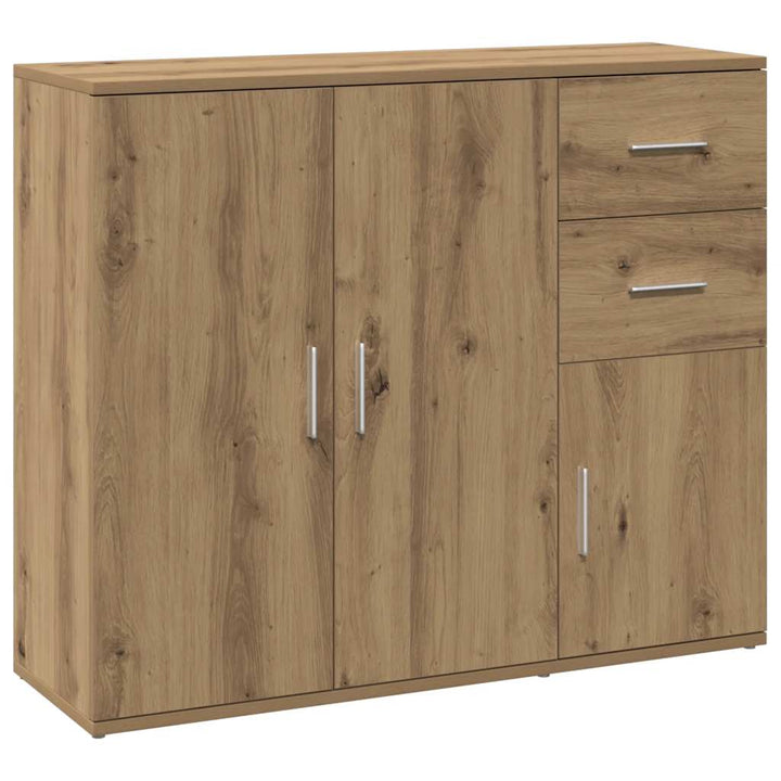 skænk håndlavet eg 91x29,5x75 cm konstrueret træ