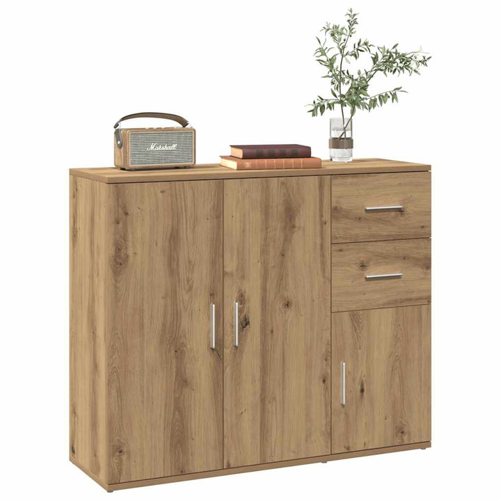 skænk håndlavet eg 91x29,5x75 cm konstrueret træ