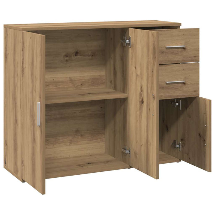 skænk håndlavet eg 91x29,5x75 cm konstrueret træ