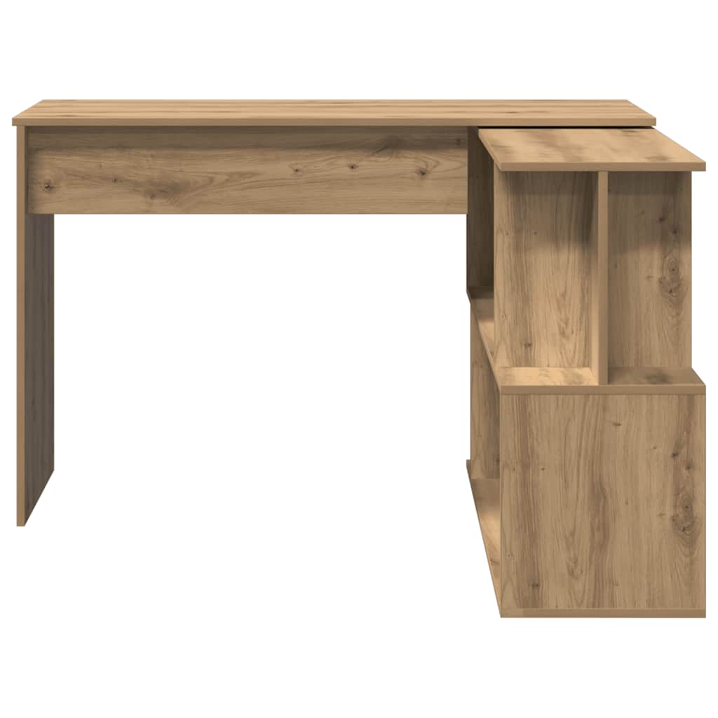 hjørneskrivebord 200,5x50x76 cm konstrueret træ artisan egetræ