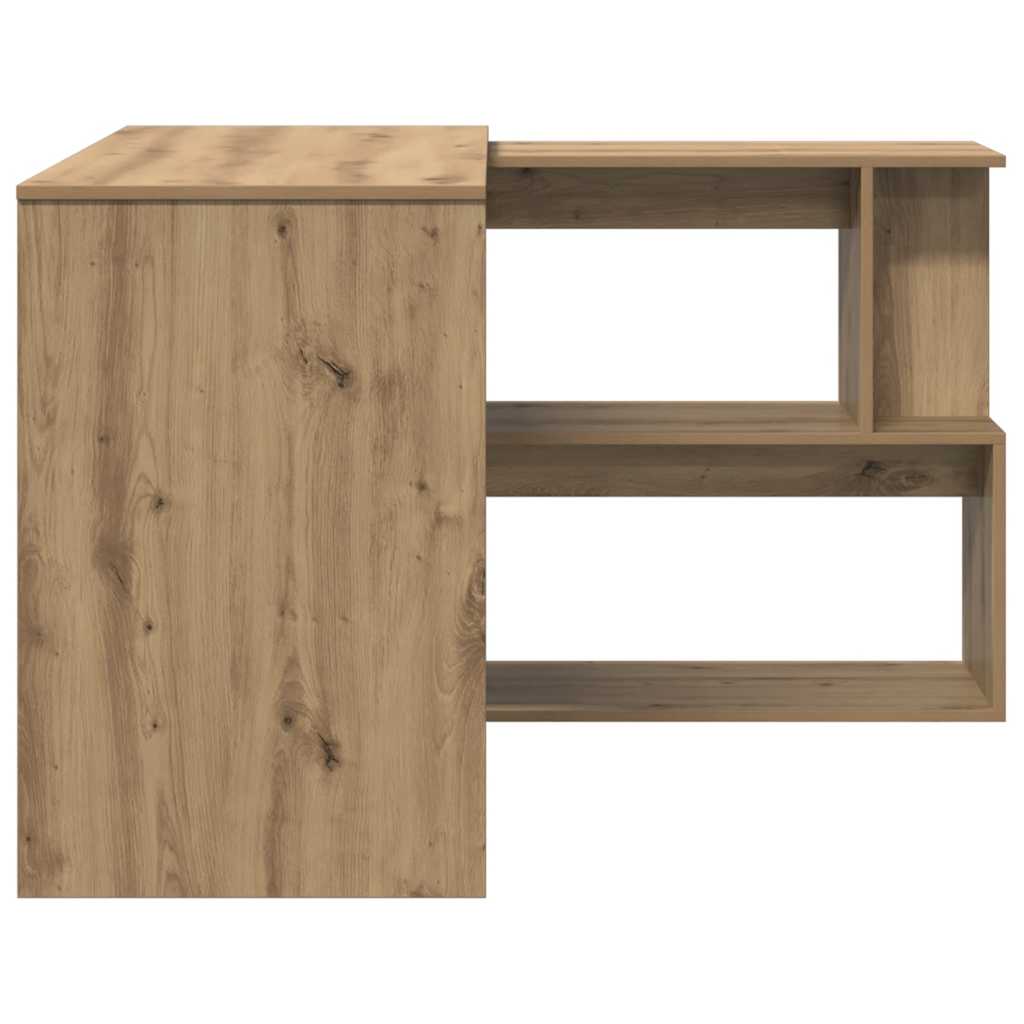 hjørneskrivebord 200,5x50x76 cm konstrueret træ artisan egetræ