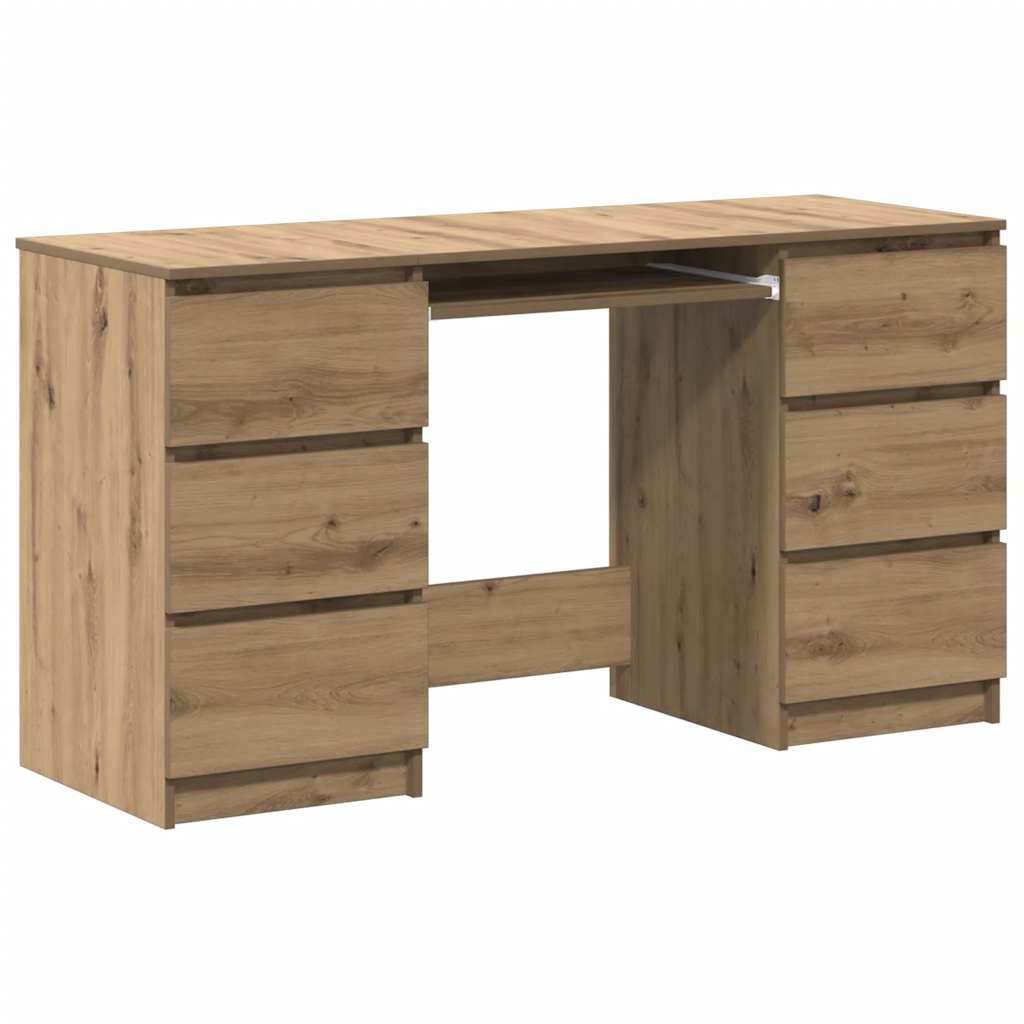 skrivebord 140x50x77 cm konstrueret træ kunsteg