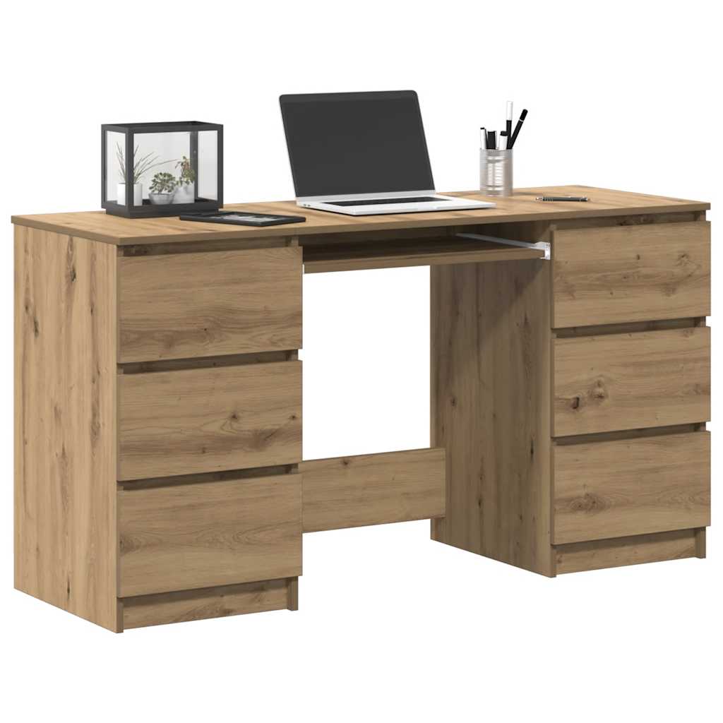 skrivebord 140x50x77 cm konstrueret træ kunsteg