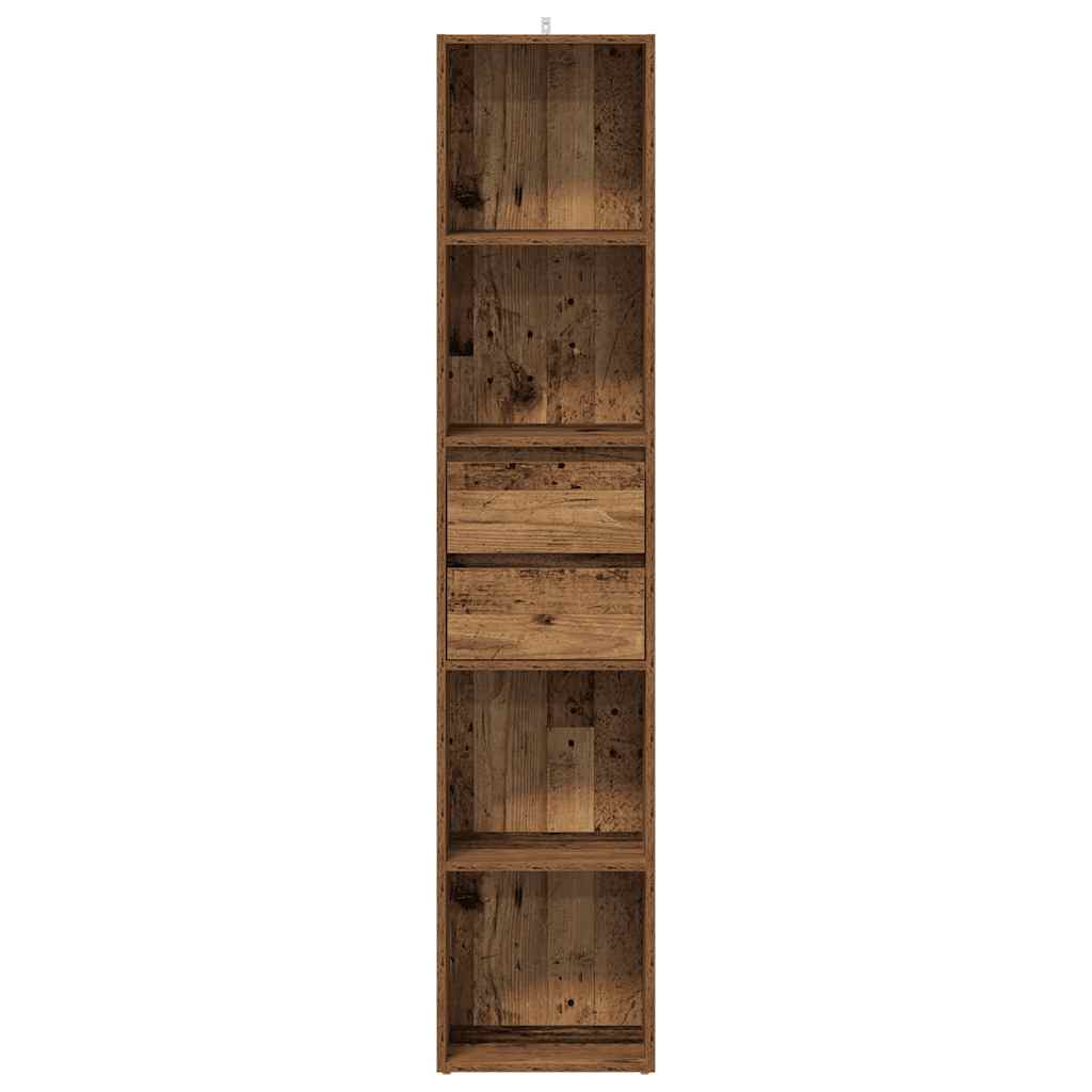 bogreol 36x30x171 cm konstrueret træ antikt træ