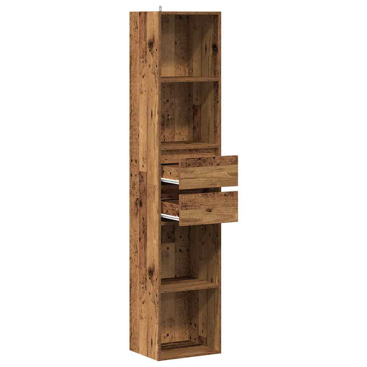 bogreol 36x30x171 cm konstrueret træ antikt træ