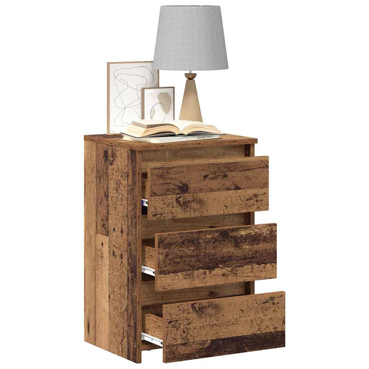 sengeborde 2 stk. 40x35x62,5 cm konstrueret træ gammelt trælook