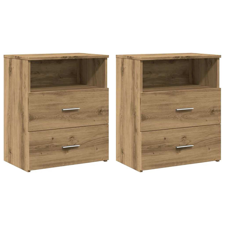 sengeborde 2 stk. 50x32x60 cm konstrueret træ kunsteg