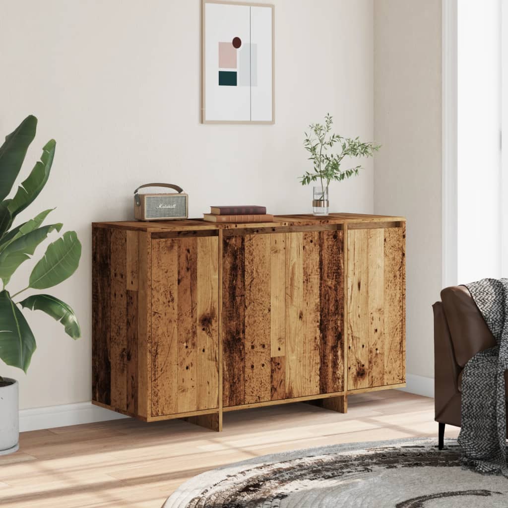 skænk 120x41x75 cm konstrueret træ antikt træ