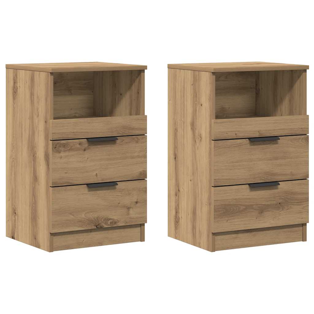 sengeborde 2 stk. 40x36x65 cm konstrueret træ kunsteg