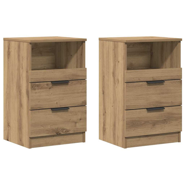sengeborde 2 stk. 40x36x65 cm konstrueret træ kunsteg