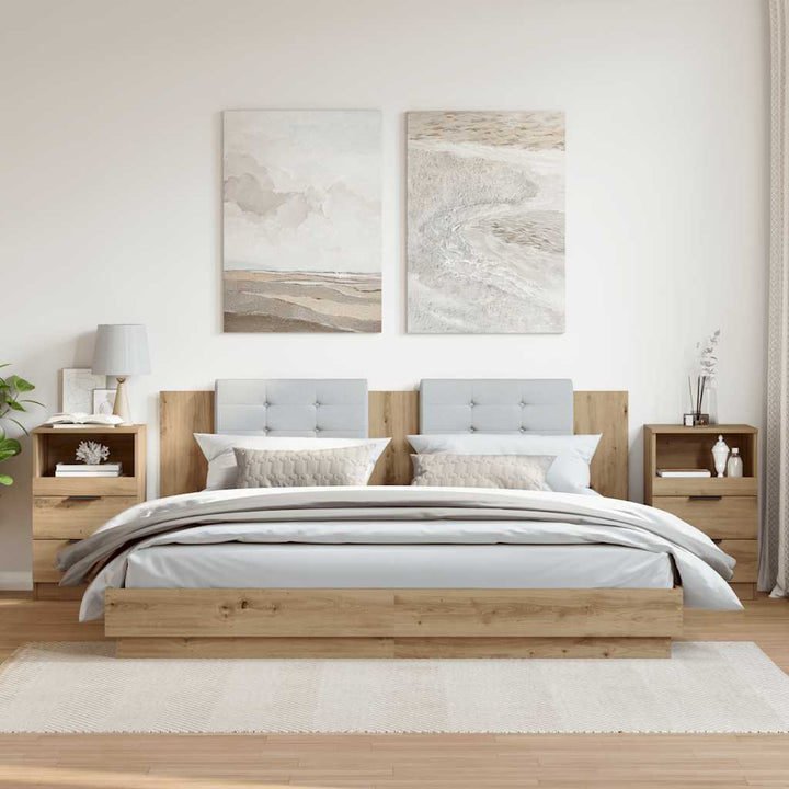 sengeborde 2 stk. 40x36x65 cm konstrueret træ kunsteg