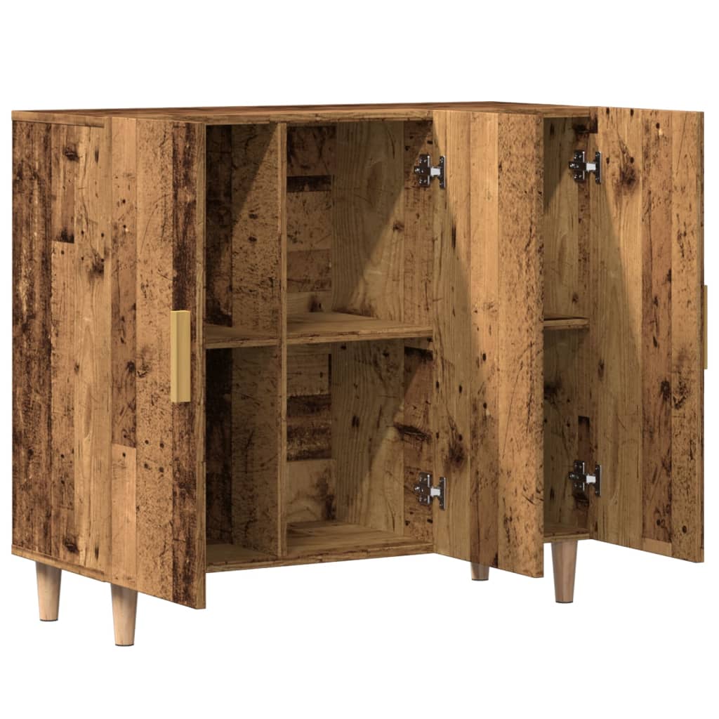 skab 90x34x80 cm konstrueret træ gammelt træ-look