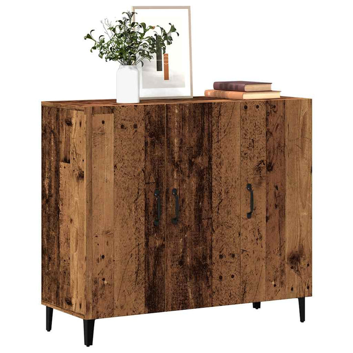 skab 90x34x80 cm konstrueret træ gammelt træ-look