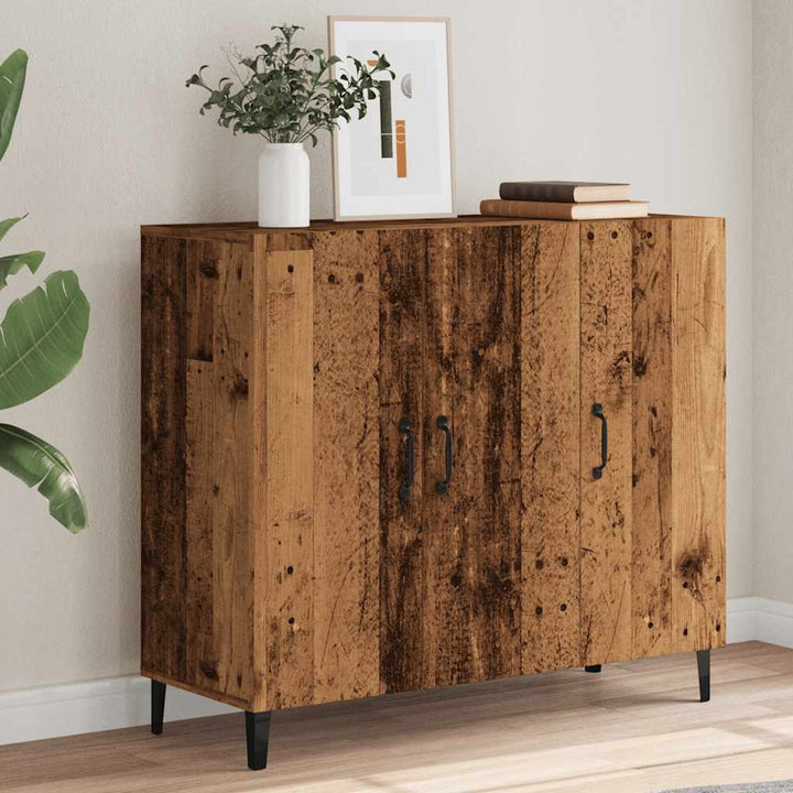 skab 90x34x80 cm konstrueret træ gammelt træ-look