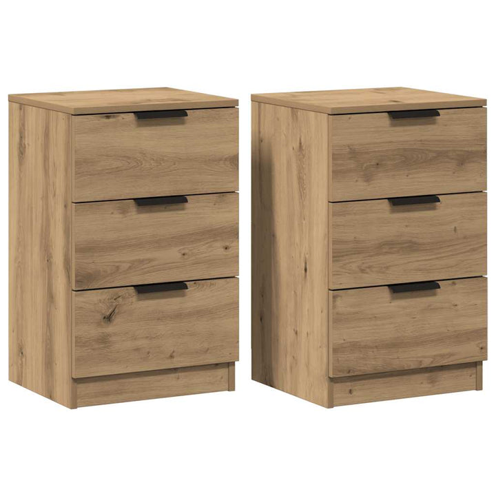 sengeborde 2 stk. 40x36x65 cm konstrueret træ kunsteg