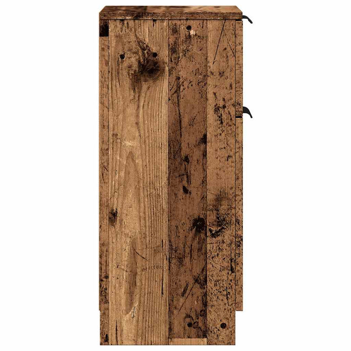 skænke 2 stk. 30x30x70 cm konstrueret træ antikt træ