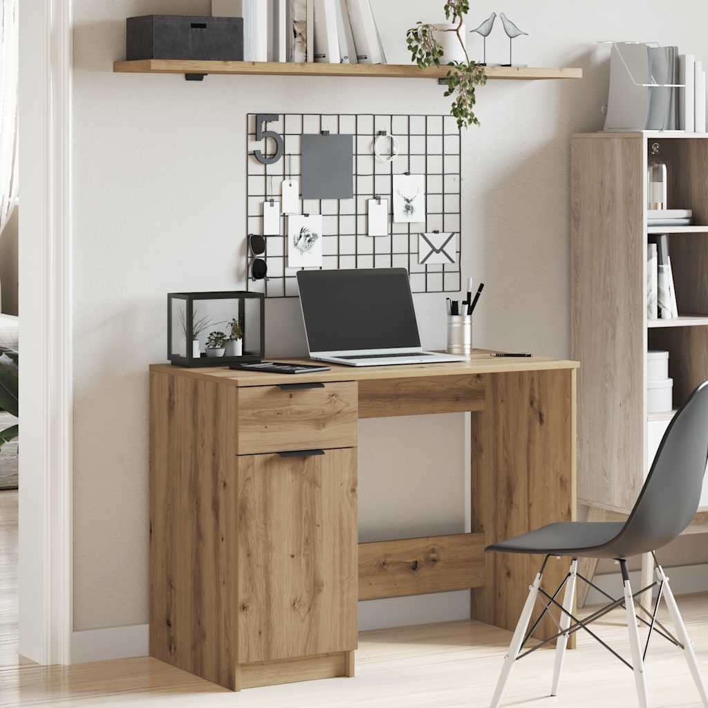 skrivebord 100x50x75 cm konstrueret træ kunsteg