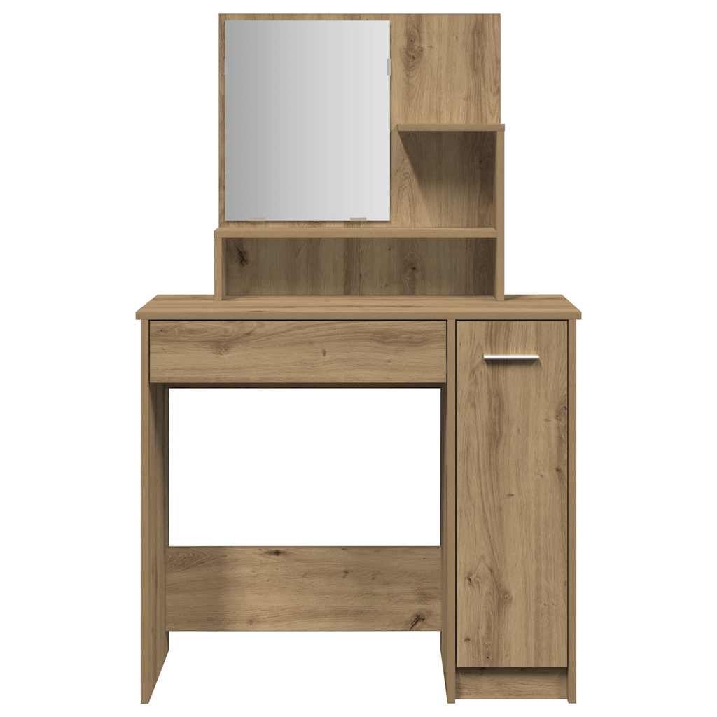 makeupbord med spejl 86,5x35x136 cm kunsteg