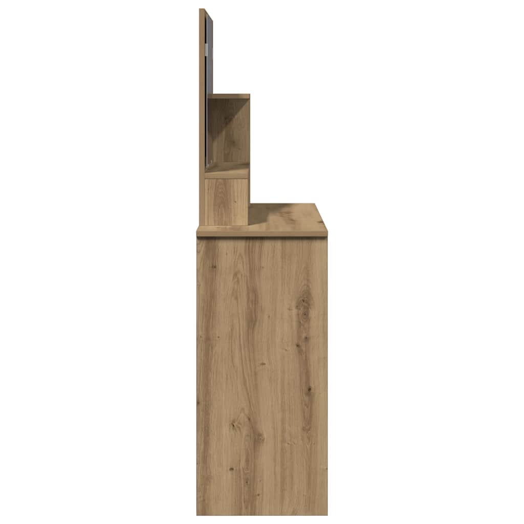 makeupbord med spejl 86,5x35x136 cm kunsteg