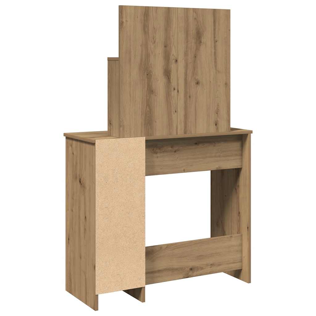 makeupbord med spejl 86,5x35x136 cm kunsteg