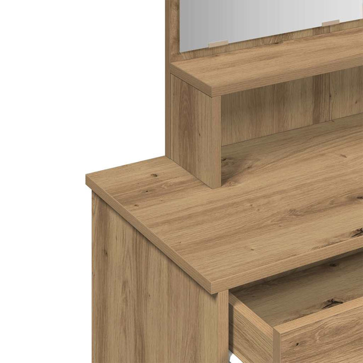 makeupbord med spejl 86,5x35x136 cm kunsteg